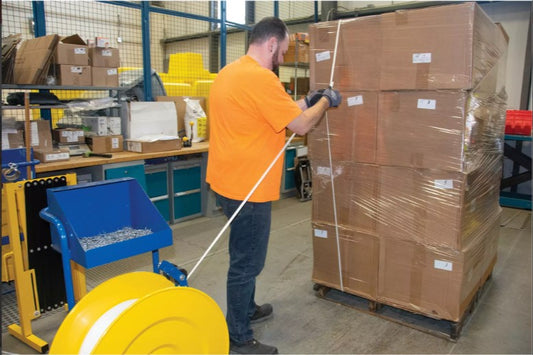 Strapping, Polypropylene, 1/2" W x 9900' L, White, Machine Grade