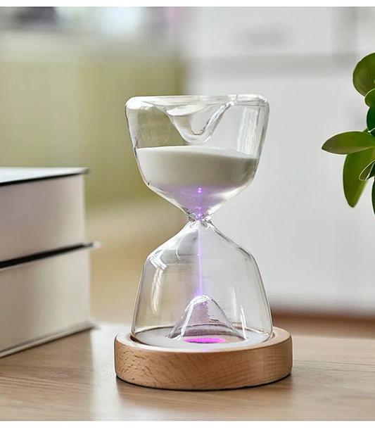 Purilite Select Luminous Hourglass - 15 Minute Hourglass - Remote Control Hourglass - LED Hourglass Night Light