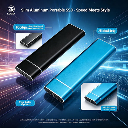 Purilite Select Portable External SSD USB Type-C High-Speed Storage Drive for Laptop, PC, File Backup, Data Transfer & Travel