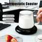 USB Thermostatic Heating Coaster for Home 3-Speed Adjustable Constant Temperature 55-65-75 Degrees Cappuccino Warmer - PuriLite