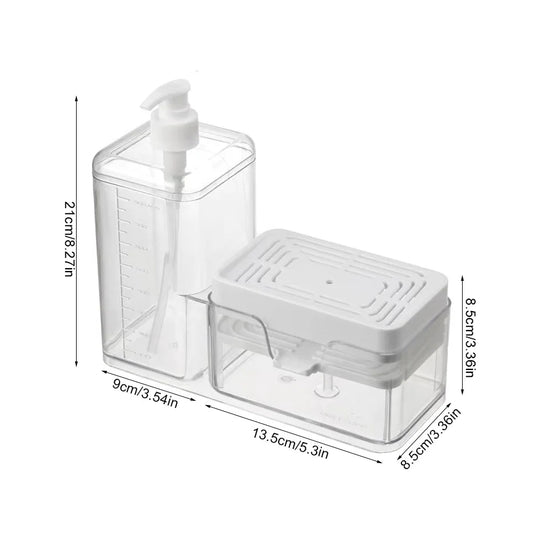 Purilite Select – 2-in-1 Hand Press Soap Dispenser with Sponge Holder