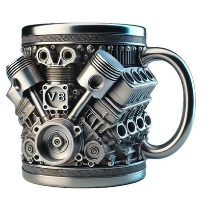 Purilite Select – Handmade V8 Engine-Themed Mug (Resin, Large Capacity, 301–400ml)