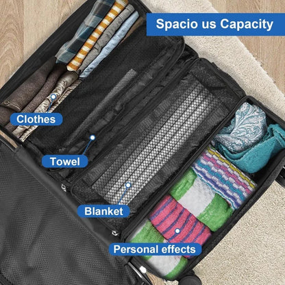 Purilite Select Hanging Suitcase Organizer, High-Capacity Collapsible Travel Packing Cube with Shelves for Clothes, Toiletries & Luggage Storage