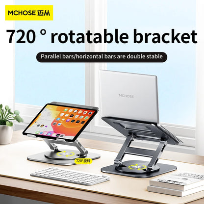 Laptop Stand 360° Rotatable Notebook Holder Liftable Desk Riser Stand Aluminum Alloy Stand Compatible With 9.7-17.3 Inch Laptops - PuriLite