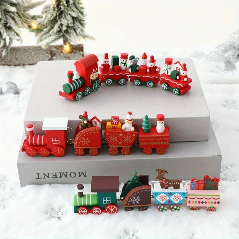 Purilite Select Wooden Christmas Train Ornament – Classic Holiday Tabletop Decoration & Christmas Gift