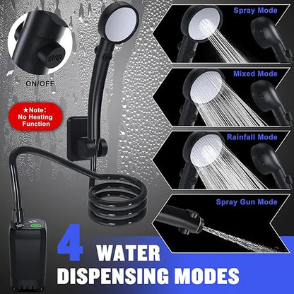 Purilite Select Portable Camping Shower | 6000mAh Rechargeable Electric Outdoor Shower with LED Display