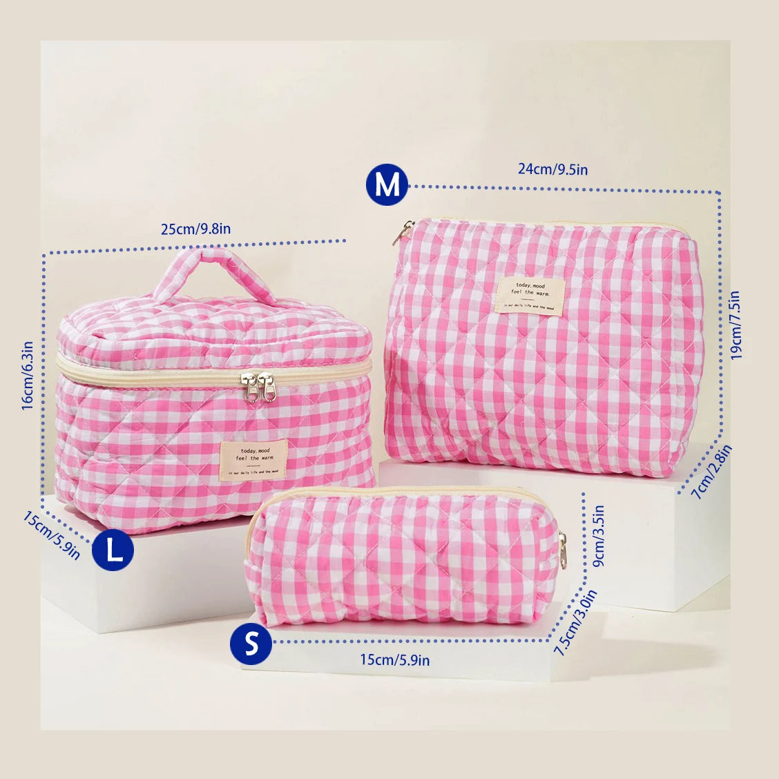 Purilite Select Quilted Cotton Makeup Bag