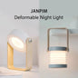 Creative Wooden Handle Telescopic Folding Led Touch Lamp Charging Night Light Reading Portable Lantern Lamp Home Beside Lamp - PuriLite
