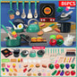 Kids Kitchen Toys Set 92/86/69/59PCS Play Kitchen Accessories Kit with Play Pots Pretend Food Cooking Toy Toddler Girls Boy Gift