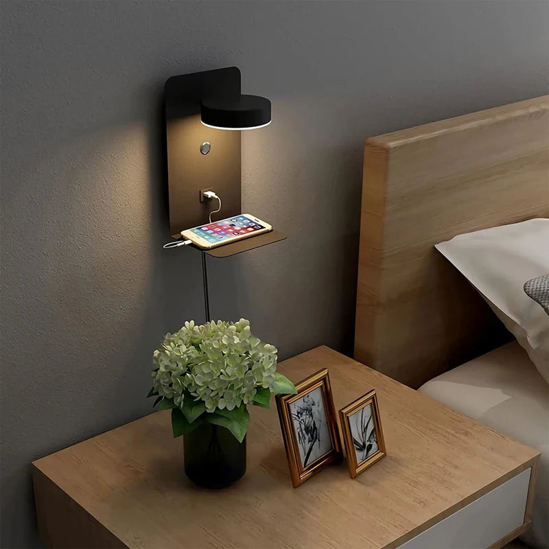Purilite Select Modern LED Wall Sconce with USB Charging – Up & Down Wall Lamp – Touch Switch Indoor Wall Light