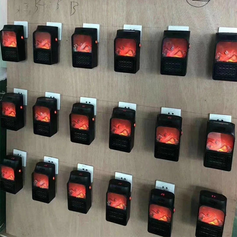 Flame Fireplace Heater Room Portable Electric Heater Plug in Wall Stove Mini Household Radiator Remote Warmer Machine For Winter