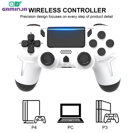 Purilite Select P412 Wireless Gamepad  6‑Axis Gyro, Dual Vibration & Touchpad Controller for PS4 / PS3 / PC
