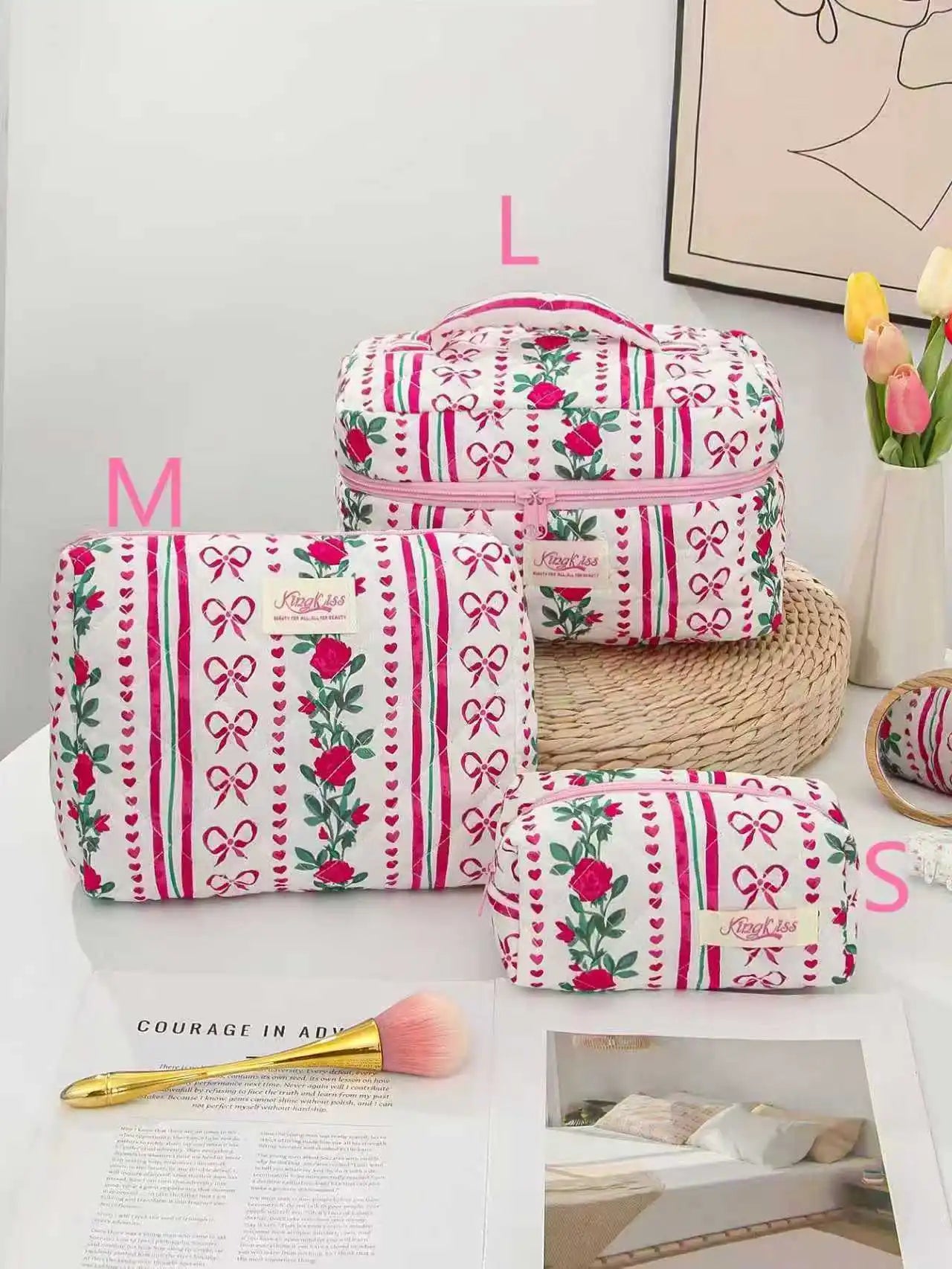 Purilite Select Quilted Cotton Makeup Bag