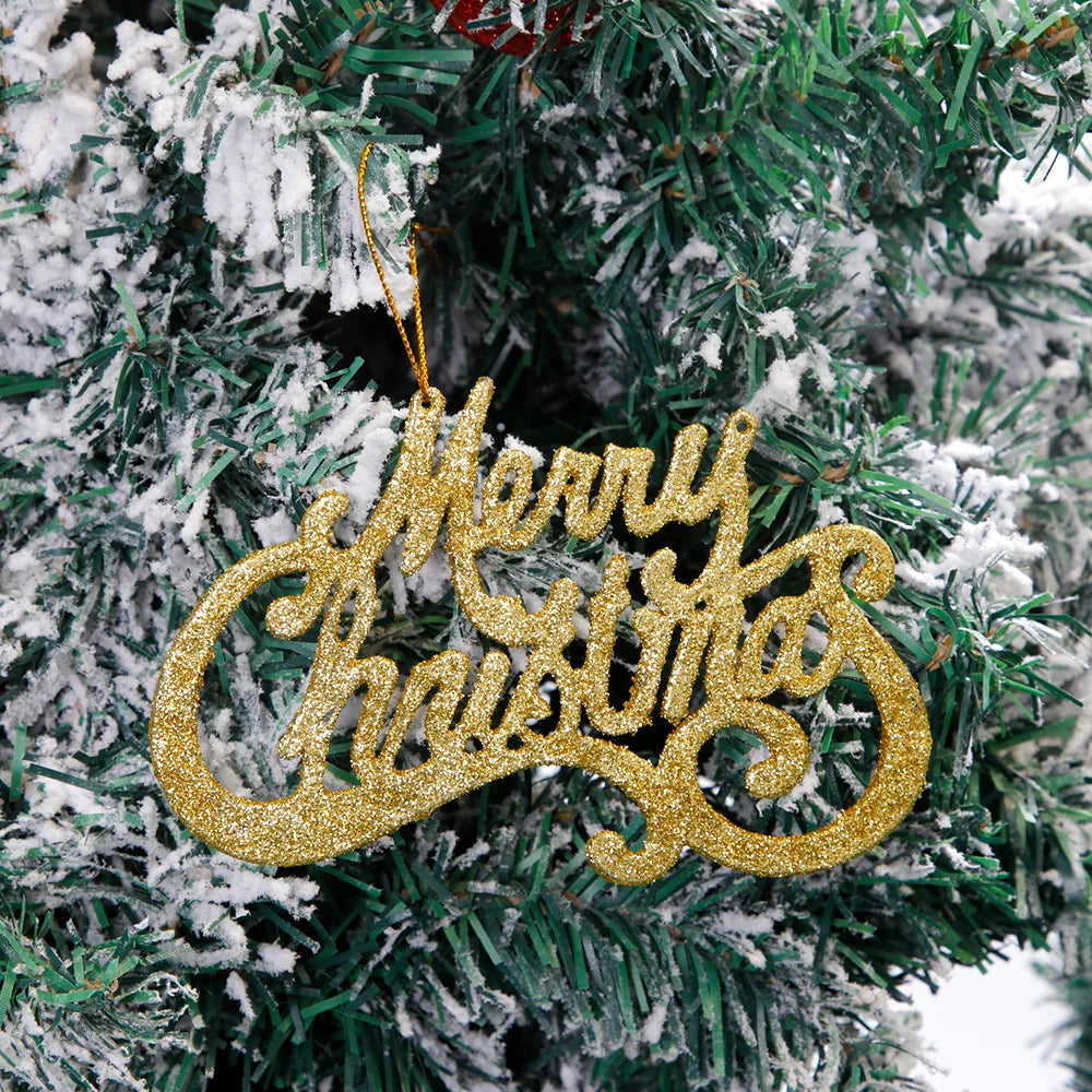 Purilite Select Merry Christmas Letter Ornaments – Elegant Tree Decoration Pendants for Home & Holiday Décor