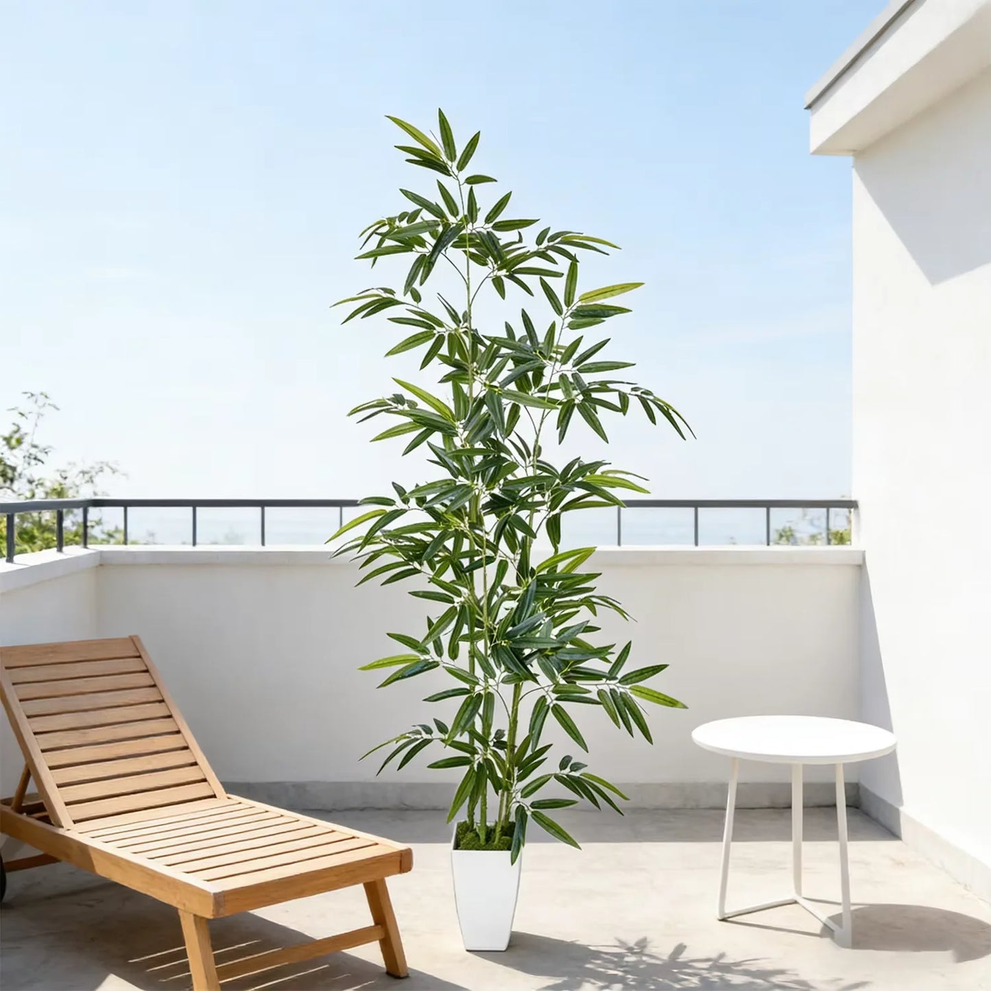 160/180CM Artificial Bamboo Potted Plant, Faux Greenery for Modern  Style Living Room Window Landscape 、Outdoor Decor - PuriLite