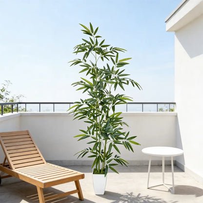 160/180CM Artificial Bamboo Potted Plant, Faux Greenery for Modern  Style Living Room Window Landscape 、Outdoor Decor - PuriLite