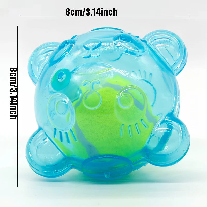 Purilite Select Durable Dog Chew Toy – Cute Bear Head Squeaky Puppy Toy - Teeth-Cleaning Rubber Toy for Small and Large Dogs