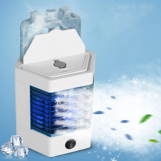 Purilite Select™ USB Mini Air Conditioner Cooler Fan – 2-Gear Cooling, Humidifier &amp; Atomizer