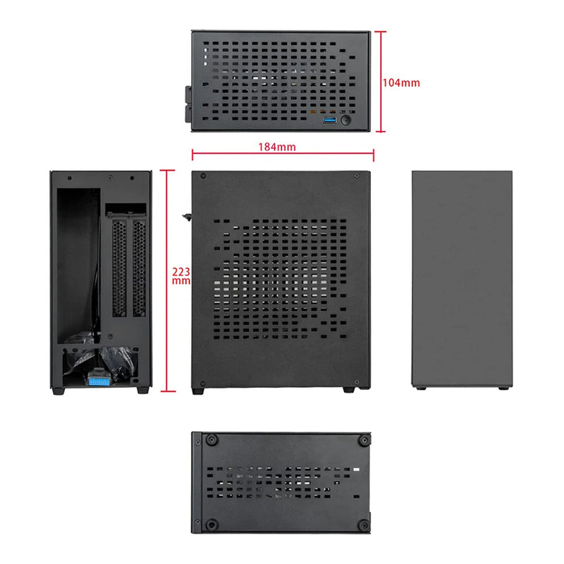 Purilite Select A07 Ultra-Compact Aluminum Mini ITX PC Case with PCIe 3.0 Riser