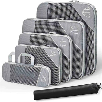 Purilite Select 6-Piece Travel Packing Cubes Set with Shoe Bag, Lightweight Luggage Organizer Bags for Suitcase, Wardrobe & Travel Storage