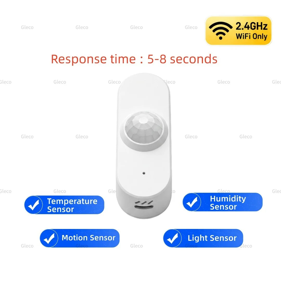 TUYA WiFi Smart PIR Motion Sensor With Light Detector Option Temperature Humdity Detection Smart Life Security Alarm Automation