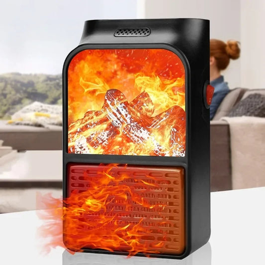 Purilite Select Portable 3D Flame Space Heater – Wall-Mounted Electric Heater with Remote Control