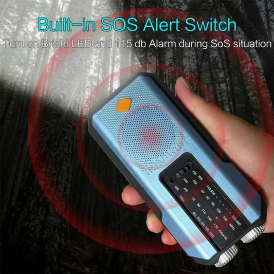 Purilite Select Emergency Weather Radio – AM/FM/WB Hand Crank Solar Radio with 2000mAh Power Bank, LED Flashlight, and SOS Alert (Style A – Green)
