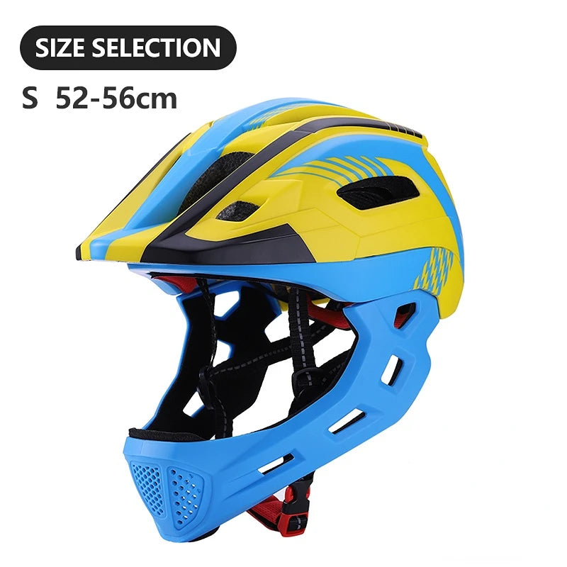 🛡️ Kids Full-Face Detachable Safety Helmet with Rear Light