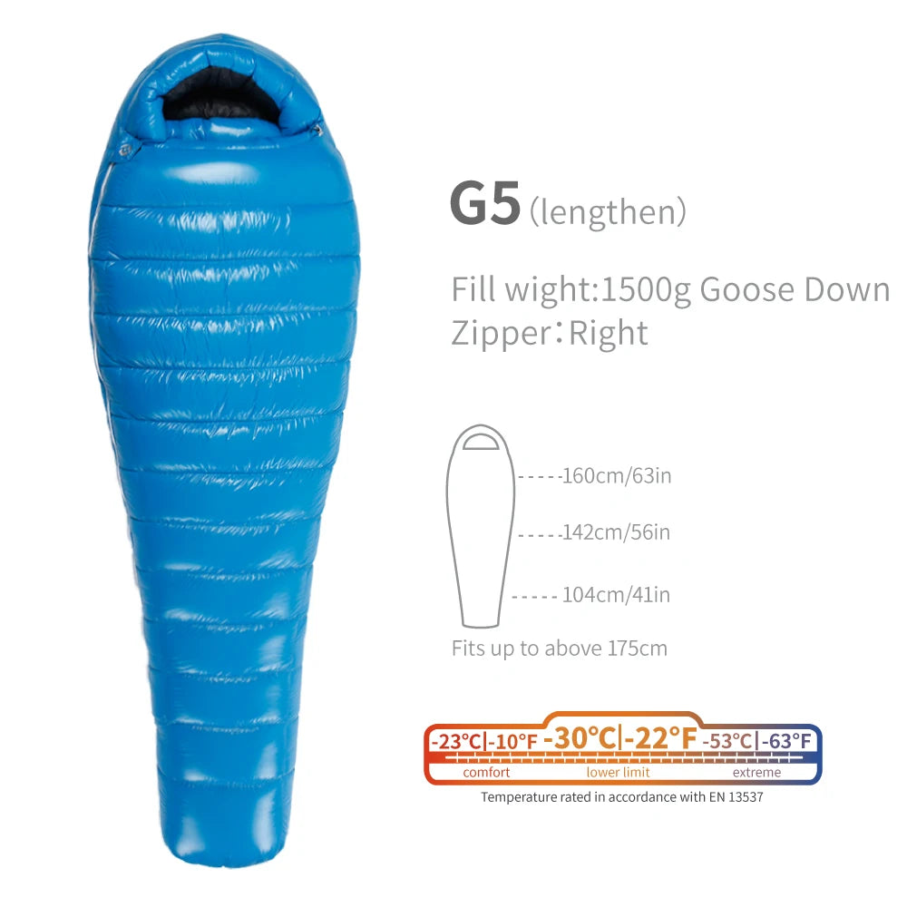 Purilite Select Lightweight Goose Down Sleeping Bag | 800FP Backpacking Winter Camping Mummy Sleeping Bag