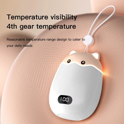 Purilite Select 2-in-1 Rechargeable Hand Warmer & Power Bank – Cute Cat Design with Digital Display | 3000mAh