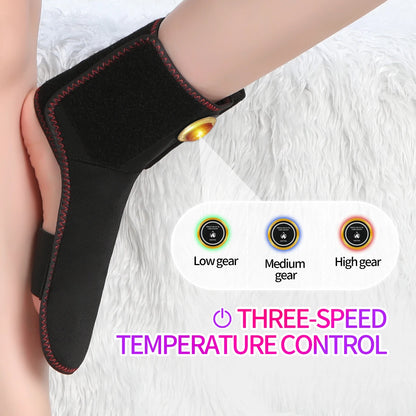 Heated Ankle Support Sports Ankle Sprain Stabilizer Relieves Ankle Pain 3 Heating Modes Foot Massager Great Gift for Elderly