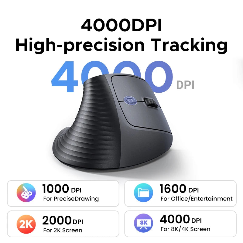 🖱️ Purilite Select – Vertical Wireless Ergonomic Mouse 2.4G