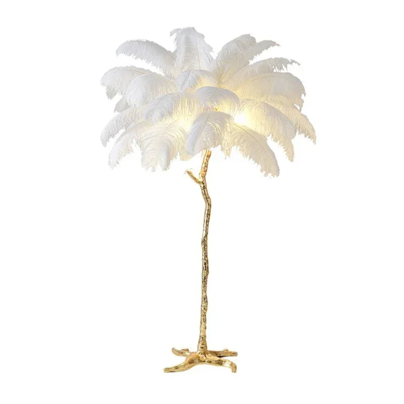 Purilite Select Nordic Feather Floor Lamp – Modern Luxury Ostrich Feather LED Floor Light, Elegant Ambient Lighting for Living Room, Bedroom, and Home Décor - PuriLite