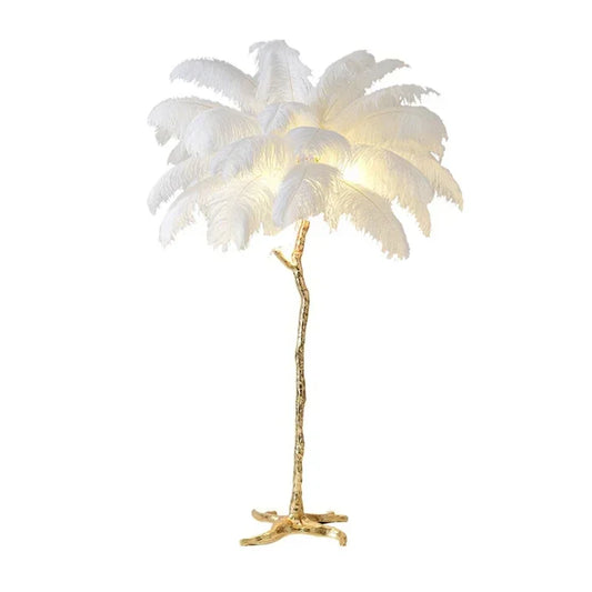 Purilite Select Nordic Feather Floor Lamp – Modern Luxury Ostrich Feather LED Floor Light, Elegant Ambient Lighting for Living Room, Bedroom, and Home Décor - PuriLite