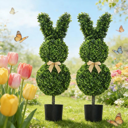 Purilite Select Artificial Bunny Garden Stakes – Faux Greenery Rabbit Outdoor Decor for Porch, Pathway, Yard, and Spring Display - PuriLite