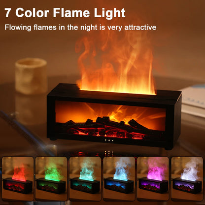 Purilite Select Flame Aroma Humidifier | Essential Oil Diffuser with RGB LED Light, Remote Control & Timer