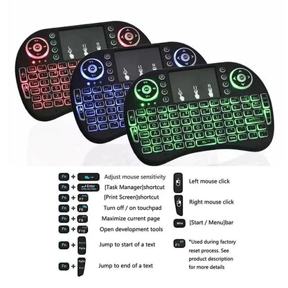 Purilite Select – I8 Mini Wireless Backlit Keyboard with Touchpad Mouse