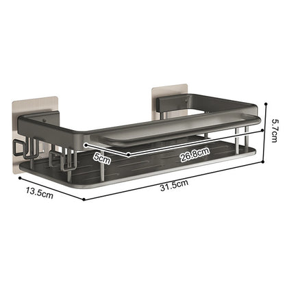 Purilite Select | Kitchen Sink Drain Rack with Tray | Aluminum Wall Mounted Sink Shelf Soap Sponge Holder - PuriLite