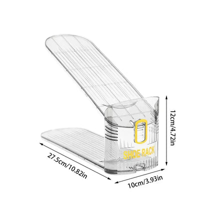 Purilite Select 10Pcs Adjustable Shoe Organizer | Footwear Support Slot | Space Saving Cabinet Closet Stand | Shoes Storage Rack | Shoebox Storage