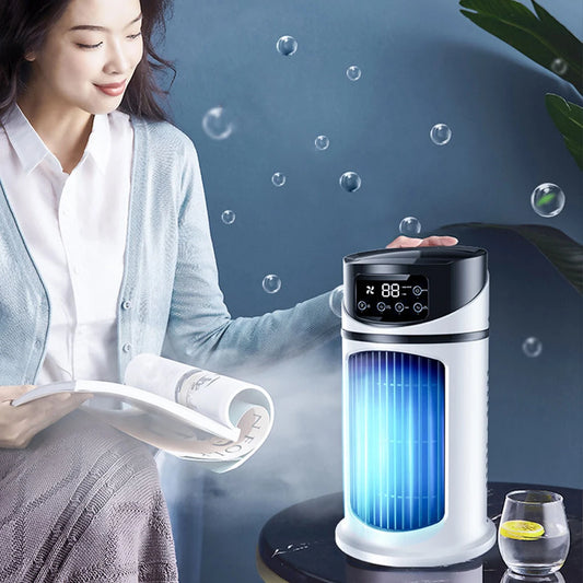 Purilite Select™ USB Mini Air Conditioner Fan – 6-Speed Cooling, Humidifier &amp; Timer