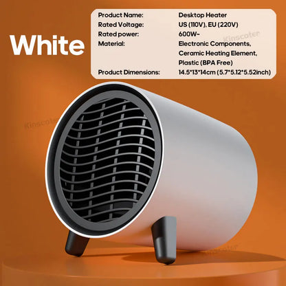 Purilite Select 600W Portable Desktop Electric Heater – Compact Heat, Instant Comfort