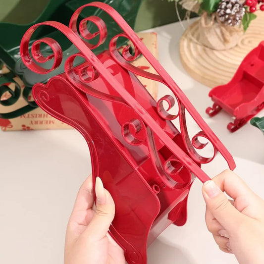 Purilite Select Christmas Sleigh Décor – Classic Red Miniature Sled Ornament | Elegant Xmas Tree Hanging Decoration & Holiday Home Display Gift