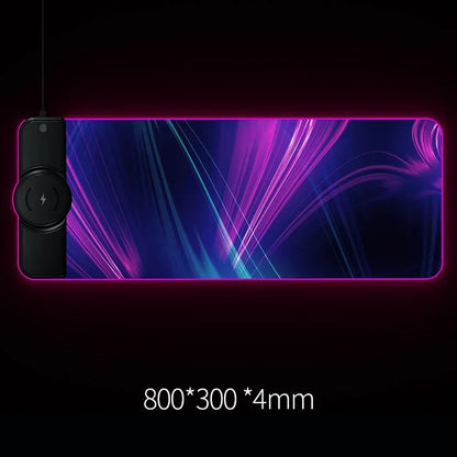 Purilite Select RGB Gaming Mouse Pad with 15W Wireless Charging – Extended Non-Slip Keyboard and Mouse Mat for PC, Laptop, and Desktop Setup - PuriLite