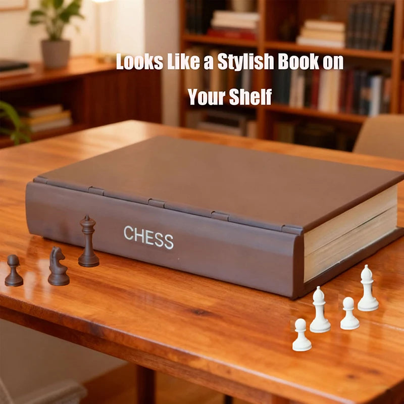 Purilite Select 3D Printed Chess Book Set | Magnetic Folding Chess Board Game | Portable Travel Chess with Storage | Compact Book Design Strategy Game