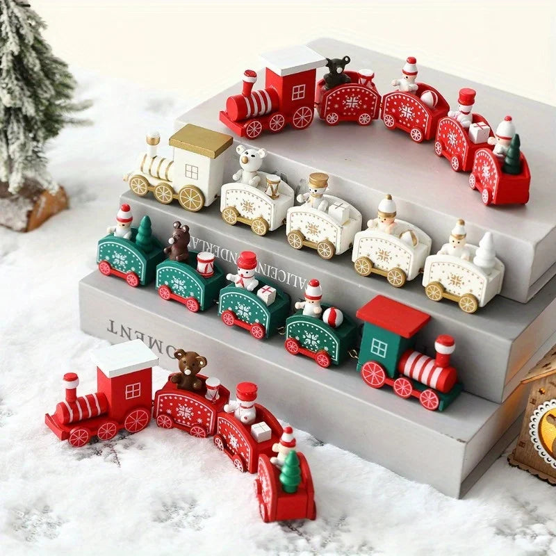 Purilite Select Wooden Christmas Train Ornament – Classic Holiday Tabletop Decoration & Christmas Gift