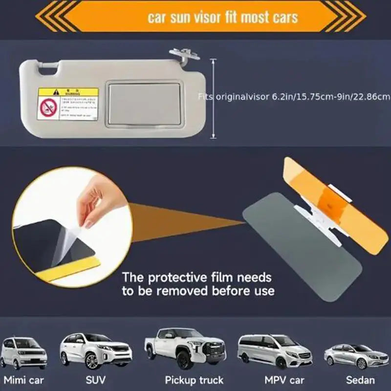 Purilite Select Anti-Glare Car Sun Visor Extender, Rotatable Anti-UV Driving Visor Clip for Day and Night Vision Protection - PuriLite