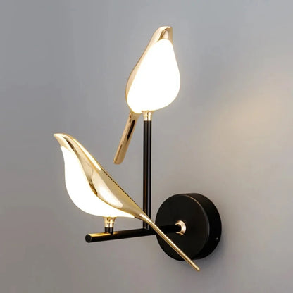 Purilite Select Nordic Golden Bird LED Light – Nordic Bird Wall Light – Modern Metal Bird Shaped Wall Lamp for Bedroom, Living Room, Bar & Bedside
