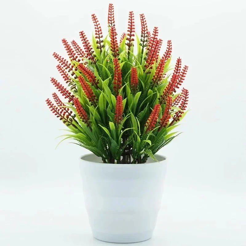 Purilite Select Artificial Lavender Potted Plant – Realistic Faux Lavender Bonsai for Home Office Desk Décor, Indoor Decorative Flower Arrangement - PuriLite