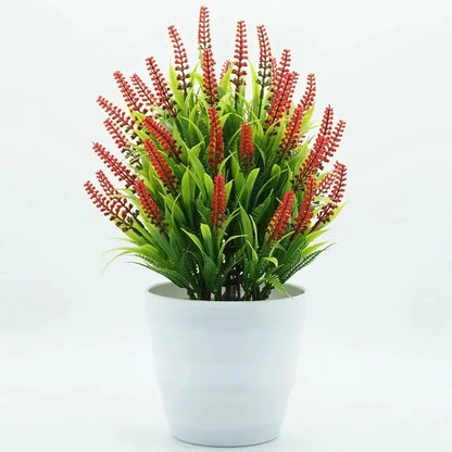 Purilite Select Artificial Lavender Potted Plant – Realistic Faux Lavender Bonsai for Home Office Desk Décor, Indoor Decorative Flower Arrangement - PuriLite