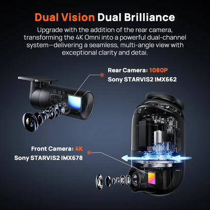 Purilite Select 4K UHD Smart Dash Camera | 2160P HDR 60FPS with GPS, Wi-Fi 6, ADAS & Parking Monitor
